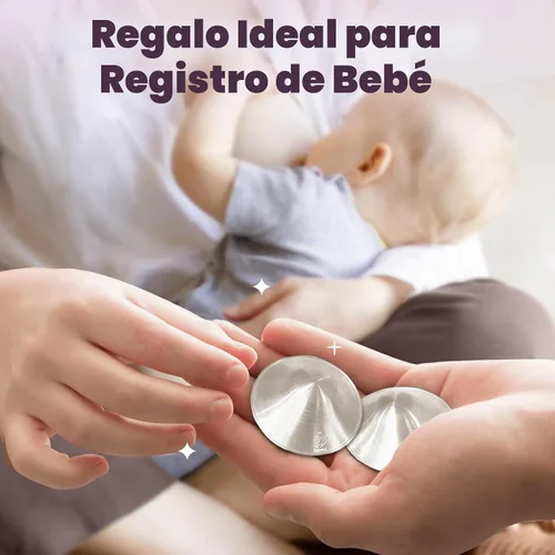 Vista 8 de Boboduck Copas de lactancia plateadas – Cubiertas plateadas para pezones para lactancia materna para proteger y calmar los pezones doloridos