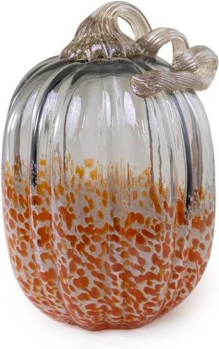 Vista 11 de Boston International Calabaza decorativa de vidrio de mesa, pequeña, moteada