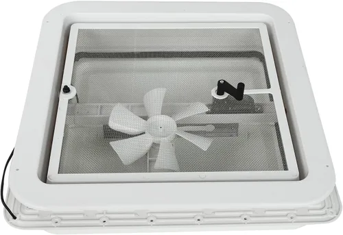 Vista 6 de Ventilador completo de 12 V con aspas de 6 pulgadas con tapa blanca para decoración