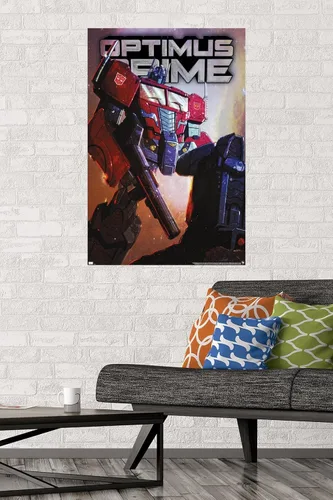 Vista 2 de Hasbro Transformers Optimus Prime - Póster de pared, 34 pulgadas de largo x 22.4 pulgadas de ancho, versión sin marco
