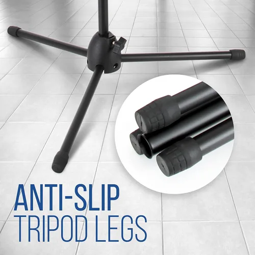 Vista 3 de Pyle Soporte universal para micrófono de trípode, par de altura ajustable de 27.5 a 52 pulgadas de alto y longitud de pluma extensible de 24