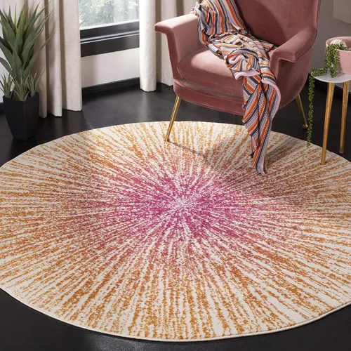 Vista 15 de SAFAVIEH Evoke Collection EVK228J - Alfombra abstracta de estallido de 2'2" x 4', color aguamarina/marfil, no desprende pelusa, alfombra de acento