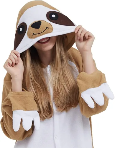 Vista 6 de DELEY Unisex Axolotl Onesie Adult Halloween Costume Anime Axolotl Cosplay Pajamas Warm Sleepwear Homewear