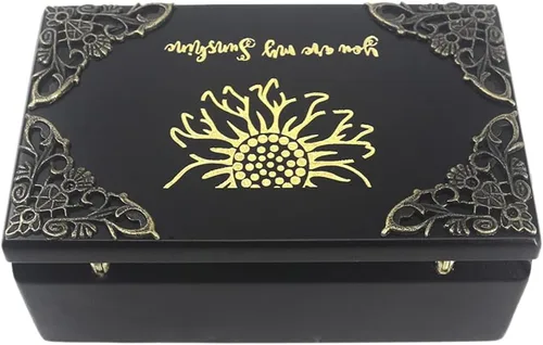Vista 4 de ROSIKING Caja de música de madera con mecanismo de espejo, joyería tallada, cajas musicales, Navidad, cumpleaños, día de San Valentín, regalos Plays
