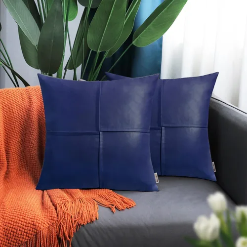 Vista 71 de BRAWARM Fundas de Almohada Decorativas de Cuero Sintético 12 X 20 Pulgadas, Fundas de Almohada Lumbar de Cuero Naranja Paquete de 2, Almohadas