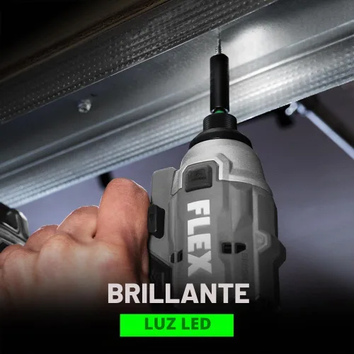 Vista 7 de FLEX FX1331-1A taladro inalámbrico sin escobillas de 24V 1/4-pulgada compacto con modo de tornillo autoperforante, kit con batería de litio de 2.5Ah