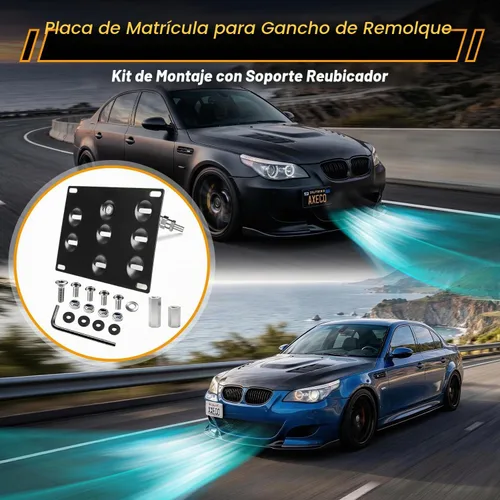 Vista 4 de Gancho de remolque para parachoques delantero compatible con BMW 06-10 5-Series E60 525i 530i 535i M5, 04-10 6-Series E63 E64, 95-98 E36 3-Series