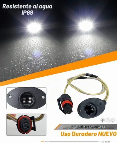 Vista 4 de HERCOO Luz LED para Placa de Matrícula, Lámpara de Etiqueta, Luces Traseras, Enchufe Pigtail, Conjunto de Enchufes de Arnés de Cables Compatible