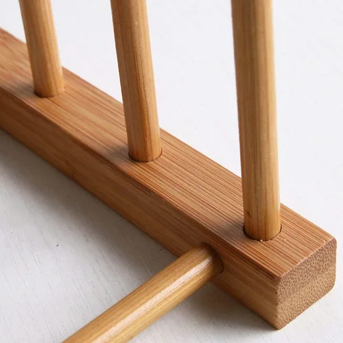 Vista 8 de Kunovo Estantería de Platos de Bambú, Organizador de Tapas de Olla/Platos/Tablas de Cortar para Gabinetes de Cocina, Soporte de Secado de Botellas 3G