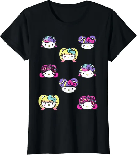 Vista 47 de hello kitty Kawaii Multi peinado Tee, Azul (Heather blue)