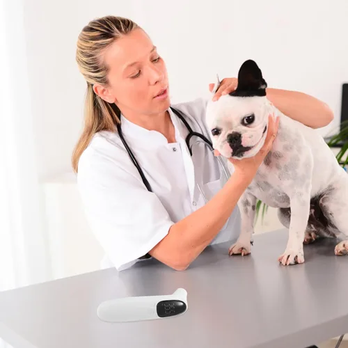 Vista 6 de Veemoon Termómetro recargable sin contacto para gatos y perros, sensor flexible preciso con pantalla LED, adecuado para animales de granja