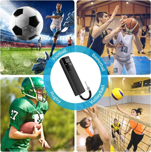 Vista 3 de Pumteck Electric Ball Pump, Smart Air Pump Portable Fast Ball Inflation with Precise Pressure Gauge and Digital LCD Display for Football Basketball