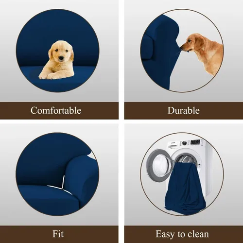 Vista 5 de Easy-Going Funda Protectora Elástica de Microfibra para Sofá de 2 Piezas – Cubierta de Sofá Suave Ajustada con Spandex, Protector de Muebles Lavable