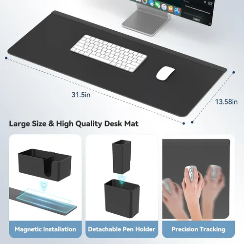 Vista 9 de KDD Soporte vertical para portátil de 4 ranuras con bloqueo por gravedad y almohadilla de escritorio y organizador magnético para oficina y hogar