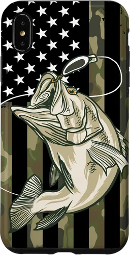 Vista 12 de Fishing Camouflage US American Flag Bass Fish Fisherman Camo Case for iPhone 17