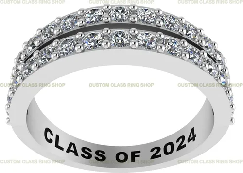 Vista 3 de Anillo personalizado de plata de ley para escuela secundaria y universidad, oro de 10 quilates, oro de 14 quilates, con certificación GRA