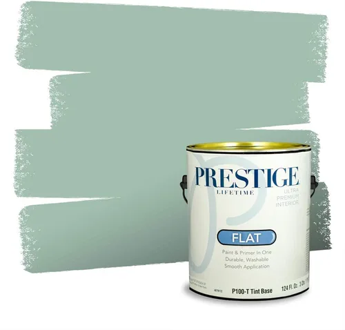 Vista 24 de Prestige Paints - Pintura exterior e imprimación en uno, 1 galón, plano, compatibilidad comparable con el color menta «Whipped Mint» de Behr