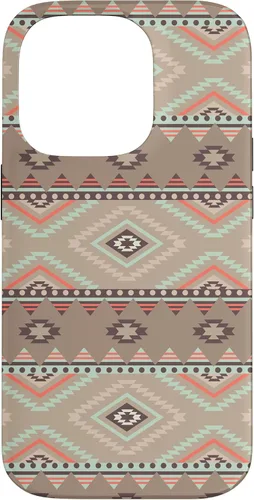 Vista 17 de Funda rústica para iPhone 16 con patrón azteca occidental bohemio