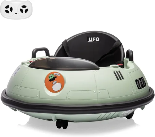 Vista 10 de Coche de parachoques eléctrico de 12 V con control remoto, cinturón de seguridad, música, luces intermitentes, giro de 360 grados, auto parachoques