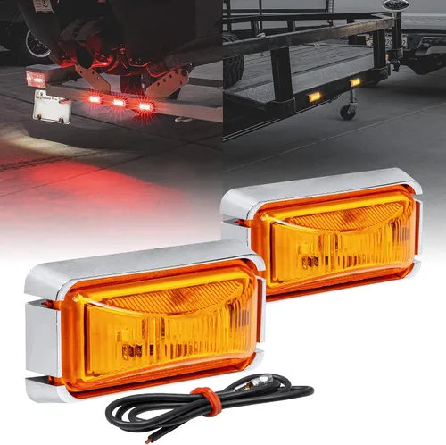 Vista 13 de TRUE MODS Luz de marcador LED ámbar de 2.5 pulgadas con bisel negro [DOT FMVSS 108] [SAE P2PC] [montaje superficial] [impermeable IP67] Luces