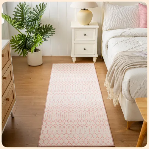 Vista 22 de Istana Alfombra larga antideslizante de 2.5 x 8 para el hogar, para pasillo y cocina, lavable, sedosa y suave al tacto, elegante, color azul y marfil