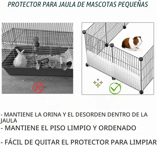 Vista 3 de Oncpcare Paquete de 12 forros de plástico para mascotas de 14 x 6 pulgadas para jaula de conejo, protector de orina transparente, forro lateral