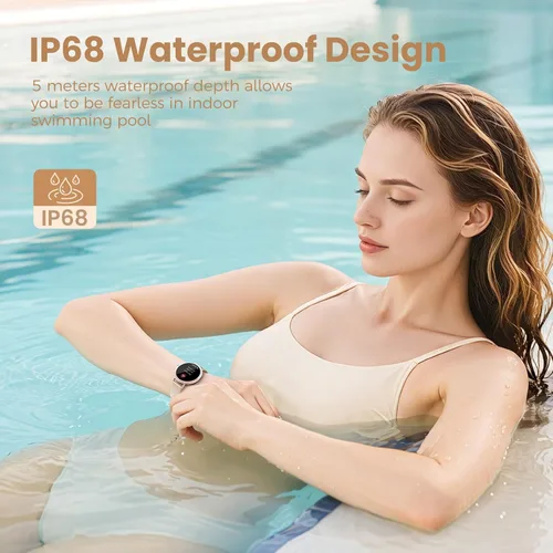 Vista 6 de KEEPONFIT Reloj inteligente para hombres/mujeres Android y iPhone, pantalla táctil de 1.27" (3,23 cm), rastreador de fitness con responder/hacer