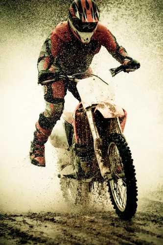 Vista 2 de Póster laminado de motocross, decoración de habitación de adolescentes, póster de diciembre de borrado en seco, arte de pared de 12 x 18 pulgadas