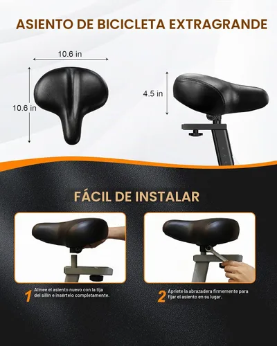 Vista 8 de Bicicletas de ejercicio para el hogar, bicicleta giratoria con imán ajustable, resistencia de pastilla de freno, transmisión silenciosa por correa
