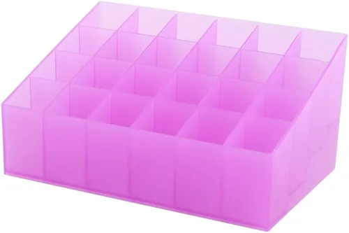 Vista 7 de Organizador de lápiz labial, 24 rejillas, organizador de maquillaje de lápiz labial, soporte para lápiz labial, organizador de brillo de labios