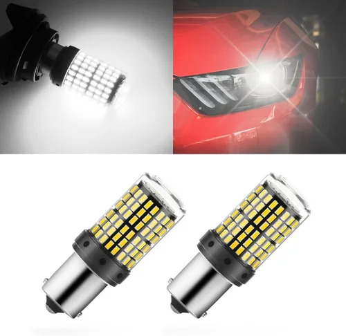 Vista 9 de Paquete de 2 bombillas LED de freno 1157, bombilla de repuesto BAY15D de 12 V-24 V para freno de reversa, cola de correr, estacionamiento, universal