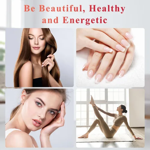 Vista 7 de Gomitas para el cabello, la piel y las uñas, 10000 mcg de biotina y colágeno para mujeres y hombres, suplementos vitamínicos que apoyan