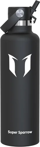 Vista 36 de Super Sparrow Botella de Agua Aislada - 17 Oz / 25 Oz / 34 Oz - Frasco FlipFlow de Boca Estándar - Libre de BPA, Botella a Prueba de Fugas