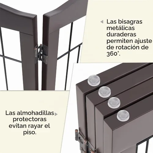 Vista 6 de Yaheetech 32" puerta independiente extra ancha del perro del panel de H 4 Espresso