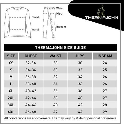 Vista 5 de Thermajohn Long Johns - Ropa interior térmica para hombre con forro polar para clima frío
