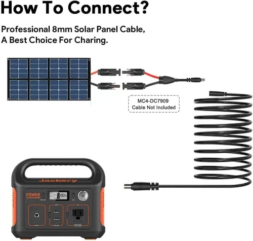 Vista 7 de Cable de extensión solar de 30 pies 14AWG DC7909 para Jackery/Anker/BLUETTI/EBL/GRECEL/Westinghouse y muchos otros generadores solares de central
