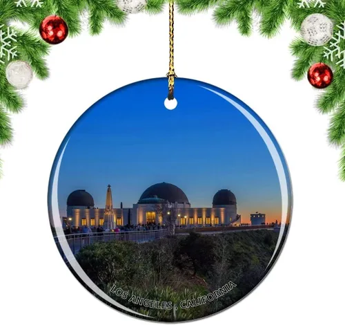 Vista 24 de California Los Ángeles Battleship Museum USA Christmas Tree Adorno Decoración Colgante Colgante Decoración City Travel Souvenir Collection Porcelana
