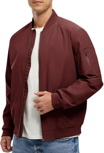 Vista 12 de Rdruko Chaqueta Bomber Ligera para Hombre Cazadora Cortavientos Casual Elegante a la Moda