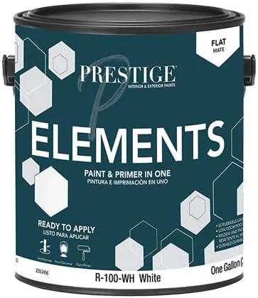 Vista 6 de PRESTIGE Paints Elements - Pintura interior e imprimación en uno, cáscara de huevo, 1 galón, gris cabo