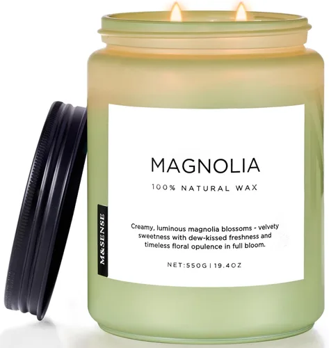 Vista 16 de M&SENSE Vela de crema naranja para renovación del hogar y aroma primaveral, vela de cera de soja de 19.4 onzas con 110 horas de tiempo