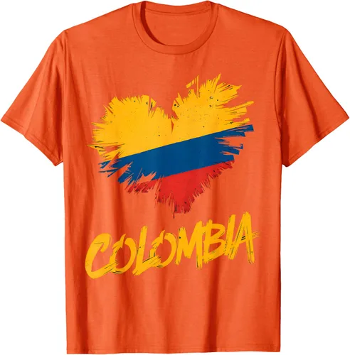 Vista 63 de Camiseta con la bandera del corazón de Colombia