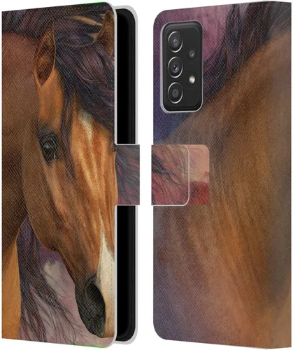 Vista 91 de Head Case Designs Officially Licensed Laurie Prindle A Morgan Christmas Western Stallion Leather Wallet Case Compatible with Samsung Galaxy A07 4G