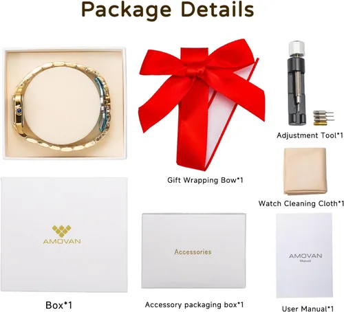 Vista 9 de Relojes dorados para mujer, pulsera pequeña, esfera de números arábigos, correa de acero inoxidable, caja rectangular de cuarzo para mujer, reloj