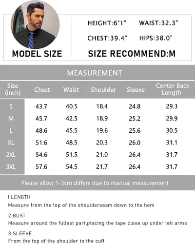 Vista 6 de COOFANDY Camisas de vestir para hombre, camisas de manga larga con botones, camisa formal de negocios