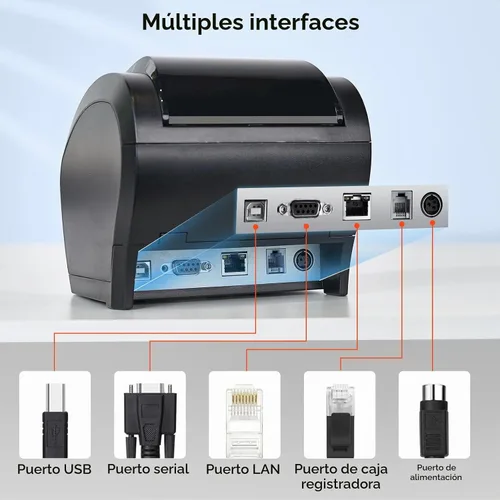 Vista 5 de MUNBYN Bluetooth Impresora térmica de recibos 3.150 in Blanco USB Serial Ethernet Compatible with Android Windows PC and iOS, does not Support