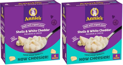 Vista 18 de Conchas de Annie's y Cheddar Añejo Real, hecho con pasta orgánica y queso real, 6 onzas