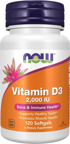 Vista 9 de NOW Foods Suplementos, Vitamina D-3 2,000 UI, Alta Potencia, Soporte Estructural*, 30 Cápsulas Blandas