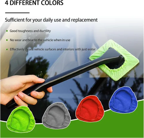 Vista 3 de Ziciner 8 paños de microfibra para el cuidado del automóvil para limpiador de parabrisas, kit de cubierta de almohadillas de microfibra
