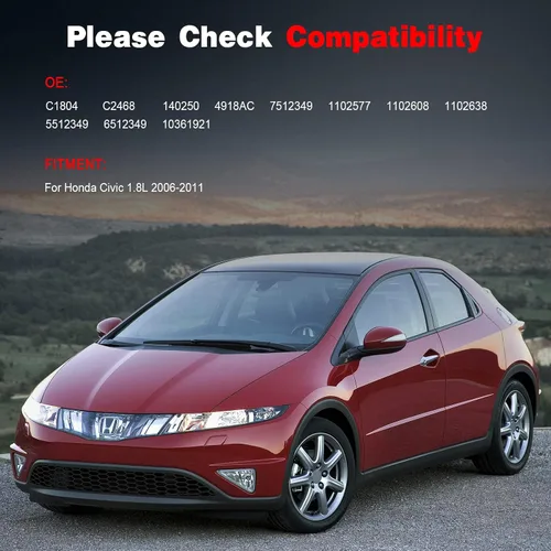 Vista 2 de Compresor compatible con Honda para Civic 1.8L 2006-2011 Aire acondicionado Compresor y embrague Reemplazar 4918