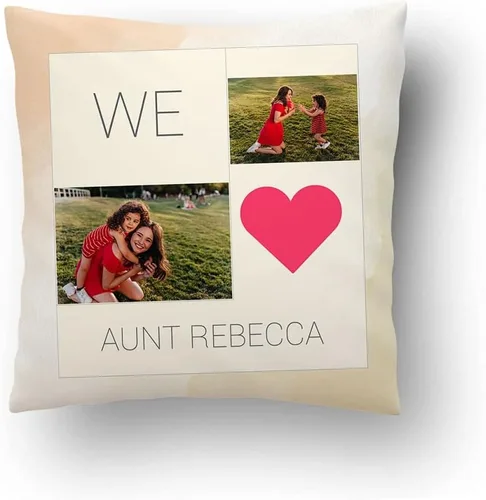 Vista 16 de Almohada fotográfica personalizada. Personalizada con imágenes para cumpleaños, aniversario y Navidad. (inserto + funda)